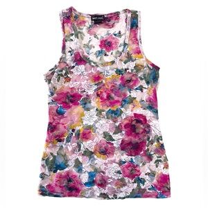 Y2K Wet Seal Floral Lace Longline Tank